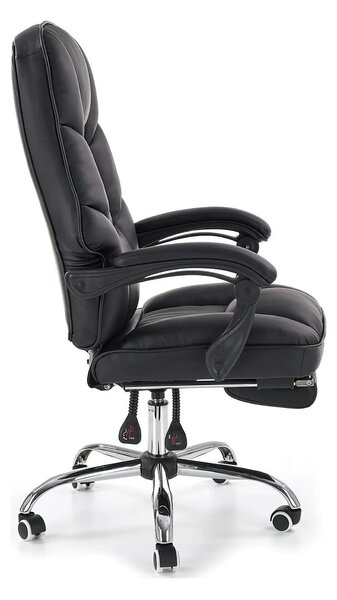 Scaun de birou ALVIN, negru, piele ecologica, 66x70x118/125 cm