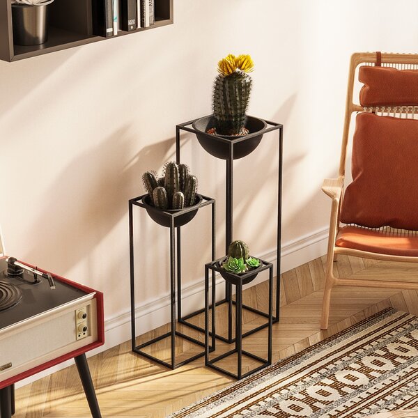 Ghiveci decorativ GED019 Negru 28x80x28 cm