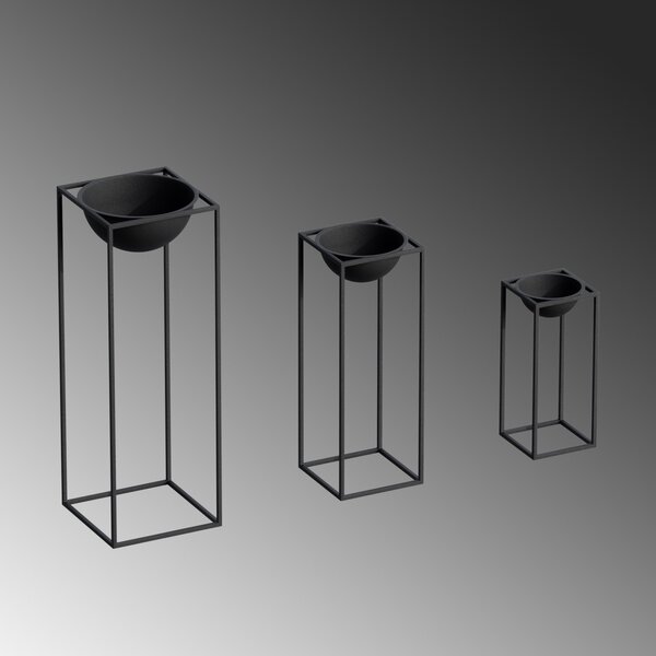 Ghiveci decorativ GED019 Negru 28x80x28 cm