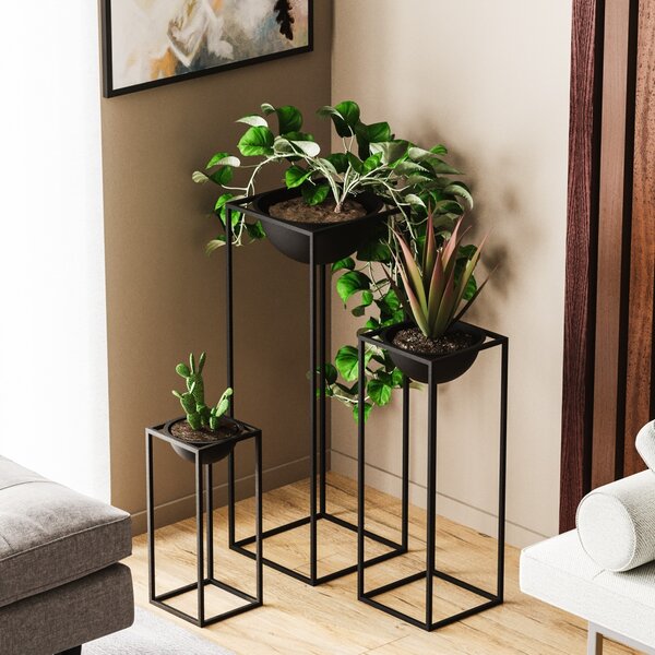 Ghiveci decorativ GED019 Negru 28x80x28 cm