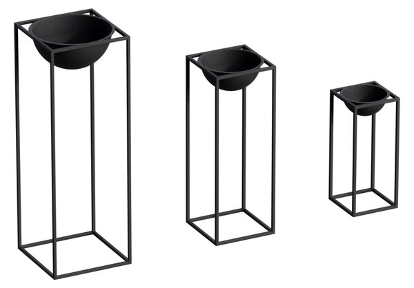 Ghiveci decorativ GED019 Negru 28x80x28 cm