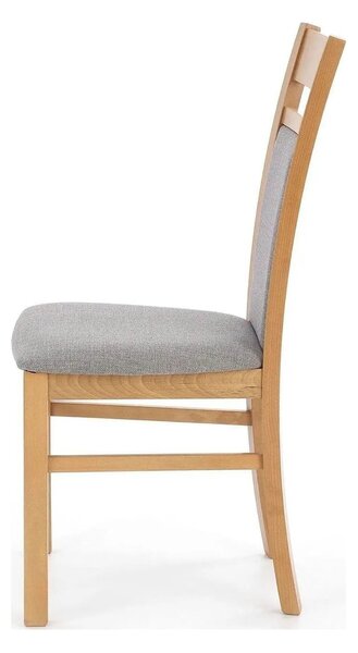 Scaun GERARD 2, gri/stejar honey, stofa clasica/lemn de fag, 44x55x97