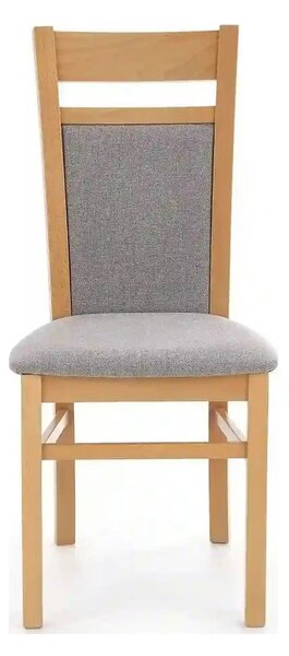 Scaun GERARD 2, gri/stejar honey, stofa clasica/lemn de fag, 44x55x97