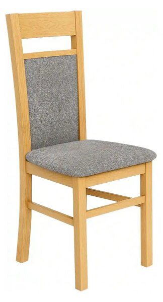 Scaun GERARD 2, gri/stejar honey, stofa clasica/lemn de fag, 44x55x97