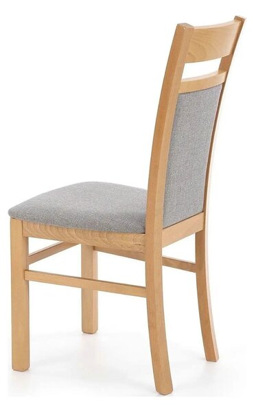 Scaun GERARD 2, gri/stejar honey, stofa clasica/lemn de fag, 44x55x97