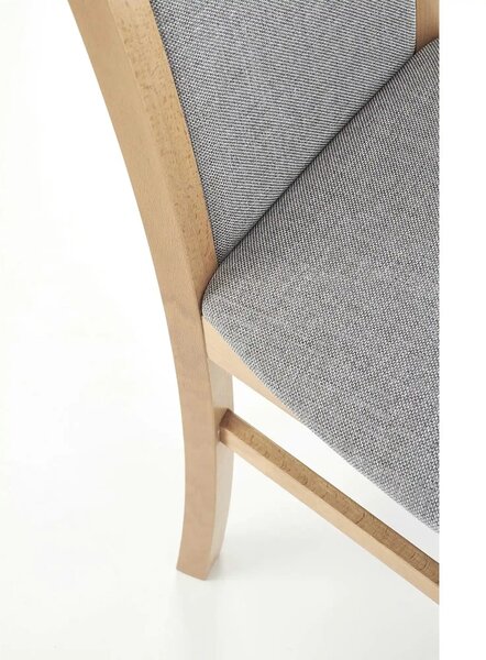 Scaun GERARD 2, gri/stejar honey, stofa clasica/lemn de fag, 44x55x97