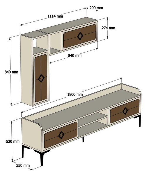 Mobilier living Simba (Nuc + albastru). 1089162