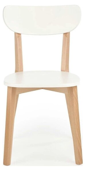 Scaun BUGGI, alb/stejar, lemn de fag, 45X50X81 CM
