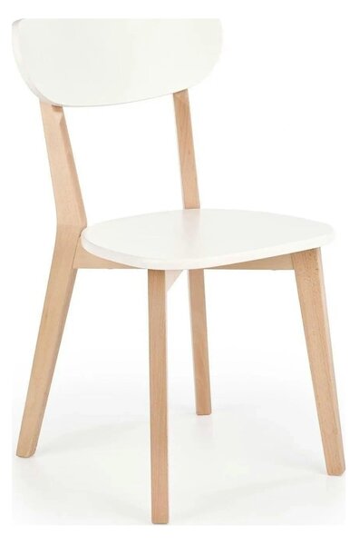 Scaun BUGGI, alb/stejar, lemn de fag, 45X50X81 CM