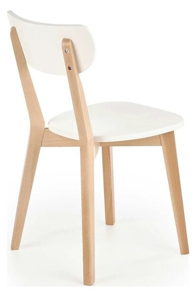 Scaun BUGGI, alb/stejar, lemn de fag, 45X50X81 CM