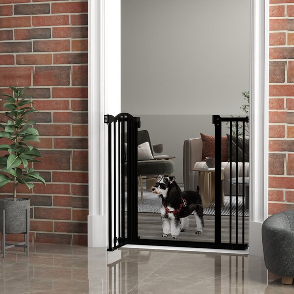 PawHut Poartă Extensibilă pentru Câini fără Șuruburi, Poartă de Siguranță Reglabilă, 94-100x94 cm, Negru | Aosom Romania