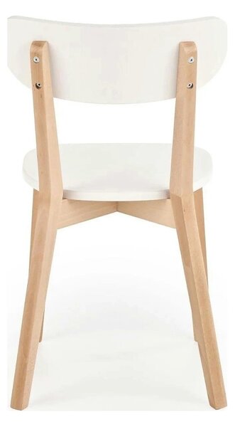 Scaun BUGGI, alb/stejar, lemn de fag, 45X50X81 CM
