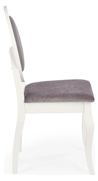 Scaun vintage alb BAROCK, lemn de cauciuc, 45x51x93 cm