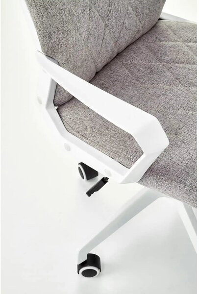 Scaun de birou SPIN 2, grej/alb, stofa clasica/metal, 59x62x99/106 cm