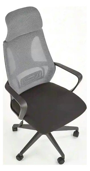Scaun de birou VALDEZ, gri/negru, stofa/plasa, 64x60x116/121 cm