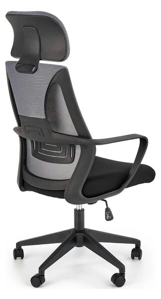 Scaun de birou VALDEZ, gri/negru, stofa/plasa, 64x60x116/121 cm