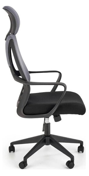 Scaun de birou VALDEZ, gri/negru, stofa/plasa, 64x60x116/121 cm