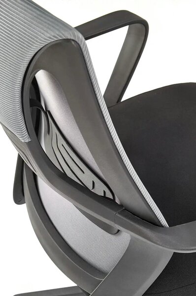 Scaun de birou VALDEZ, gri/negru, stofa/plasa, 64x60x116/121 cm