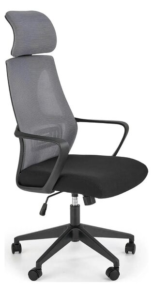 Scaun de birou VALDEZ, gri/negru, stofa/plasa, 64x60x116/121 cm