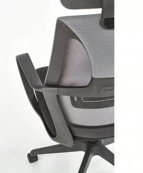 Scaun de birou VALDEZ, gri/negru, stofa/plasa, 64x60x116/121 cm