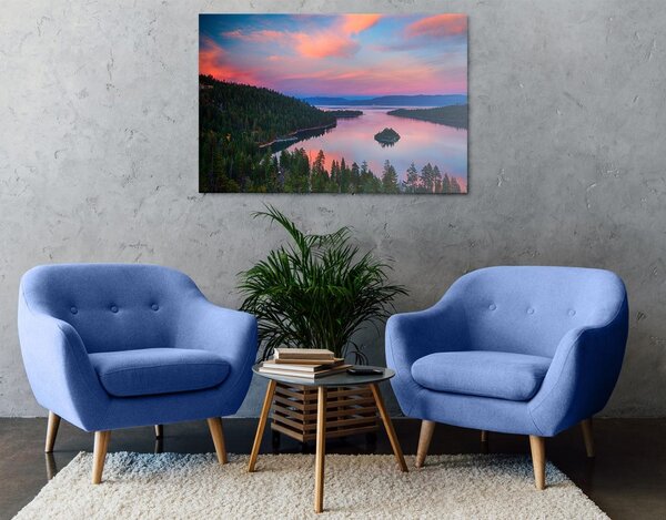 Tablou lac la apus de soare