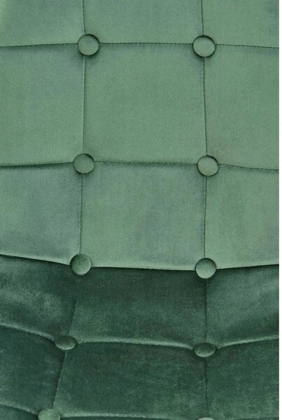 Scaun tapitat K417, verde/negru, stofa catifelata/metal, 46x56x87 cm