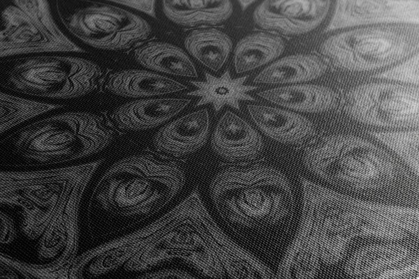 Tablou Mandala hipnotică alb-negru