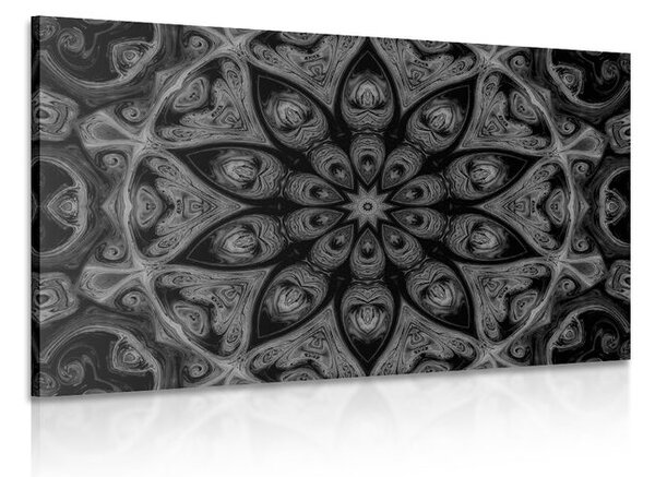 Tablou Mandala hipnotică alb-negru