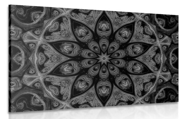 Tablou Mandala hipnotică alb-negru