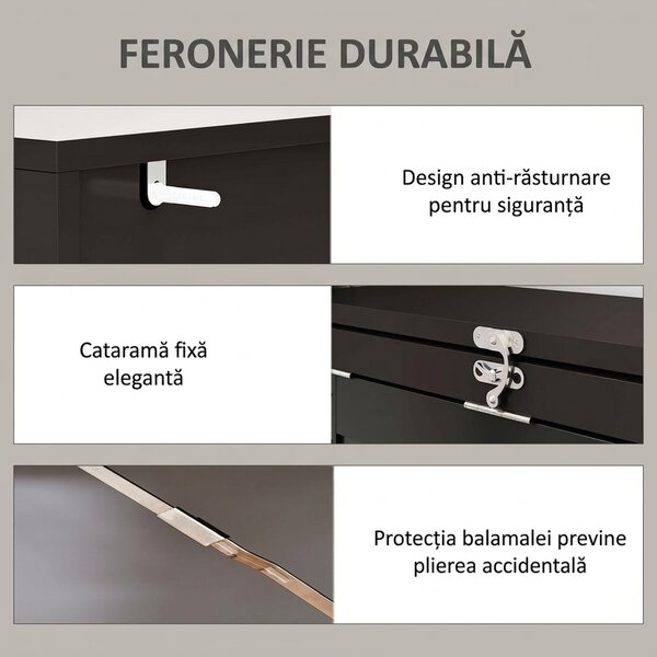 HOMCOM Birou Modern Pliabil cu Bibliotecă și Tablă, din Lemn și Metal, 98x51x153 cm, Maro | Aosom Romania