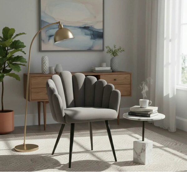 Scaun tapitat K410, gri inchis, 65x62x85 cm
