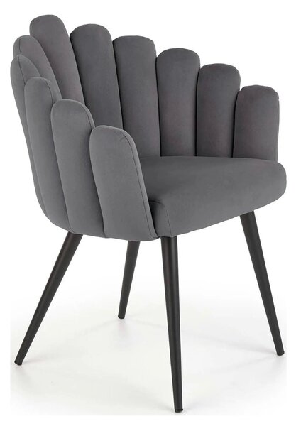 Scaun tapitat K410, gri inchis, 65x62x85 cm