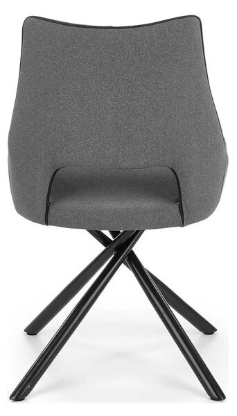 Scaun tapitat K409, gri inchis/negru, stofa clasica/metal, 49x52x84 cm
