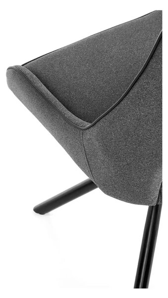 Scaun tapitat K409, gri inchis/negru, stofa clasica/metal, 49x52x84 cm