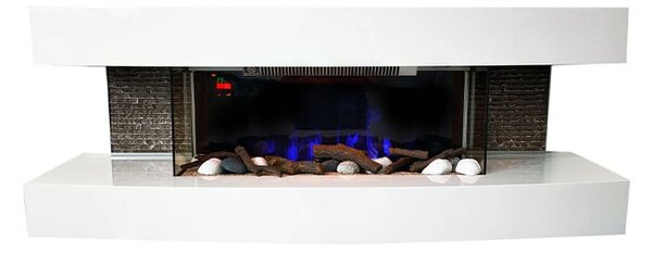Semineu electric 3D ElectricSun Paula alb mediu, cu sunet, 10 culori, Wi-Fi cu APP internet, L120xH46x31cm