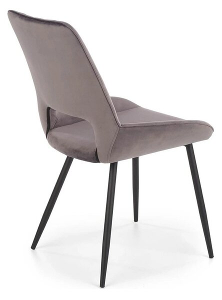 Scaun tapitat K404, gri/negru, stofa/metal, 52x58x88 cm