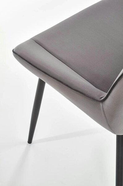 Scaun tapitat K404, gri/negru, stofa/metal, 52x58x88 cm