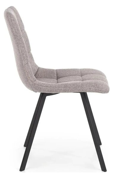 Scaun tapitat K402, gri/negru, stofa clasica/metal, 45x55x86 cm