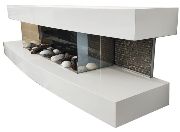 Semineu electric 3D ElectricSun Paula alb mediu, cu sunet, 10 culori, Wi-Fi cu APP internet, L120xH46x31cm