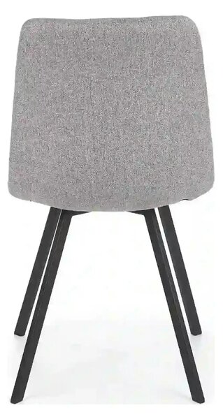 Scaun tapitat K402, gri/negru, stofa clasica/metal, 45x55x86 cm