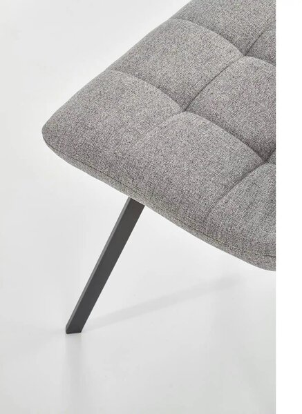 Scaun tapitat K402, gri/negru, stofa clasica/metal, 45x55x86 cm
