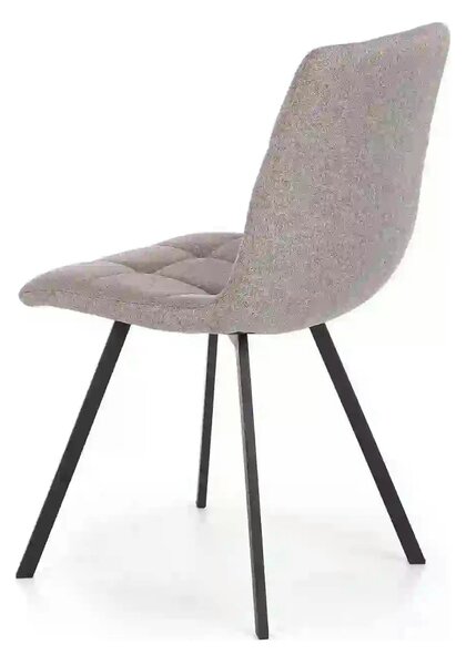 Scaun tapitat K402, gri/negru, stofa clasica/metal, 45x55x86 cm