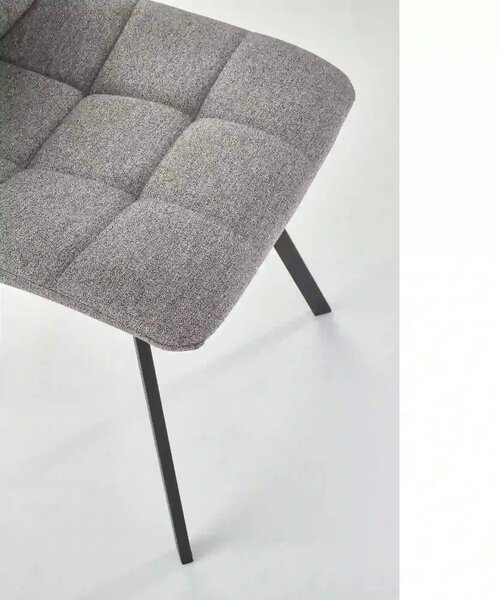 Scaun tapitat K402, gri/negru, stofa clasica/metal, 45x55x86 cm