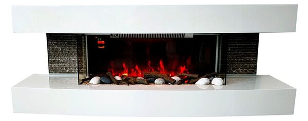 Semineu electric 3D ElectricSun Paula alb mediu, cu sunet, 10 culori, Wi-Fi cu APP internet, L120xH46x31cm