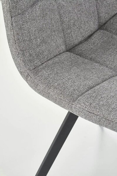 Scaun tapitat K402, gri/negru, stofa clasica/metal, 45x55x86 cm