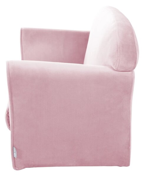 Canapea pentru copii roz-deschis cu tapițerie din catifea 78 cm Lil Sofa – Roba