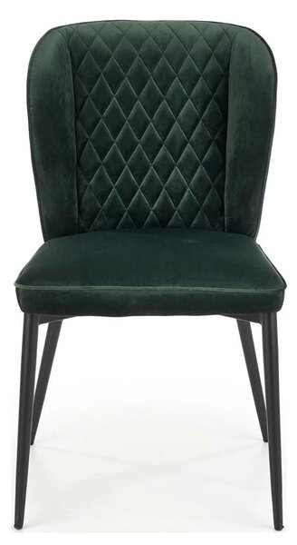 Scaun tapitat K399, verde/negru, stofa/metal, 50x60x84 cm