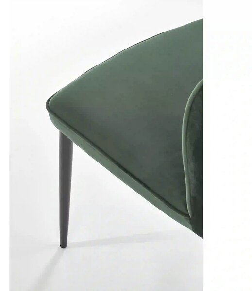 Scaun tapitat K399, verde/negru, stofa/metal, 50x60x84 cm
