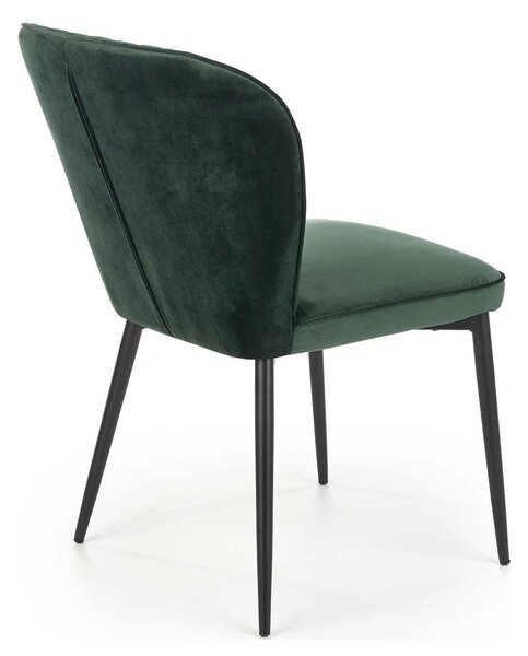 Scaun tapitat K399, verde/negru, stofa/metal, 50x60x84 cm