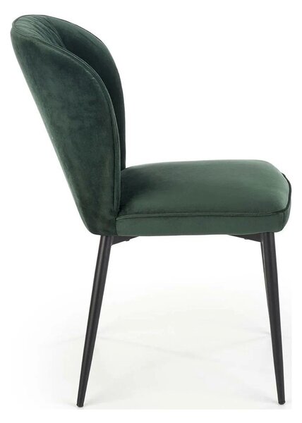 Scaun tapitat K399, verde/negru, stofa/metal, 50x60x84 cm